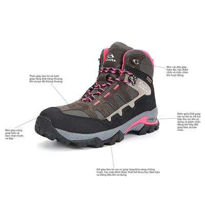 Giày leo núi cổ cao Clorts Trekking Shoes 3B049E